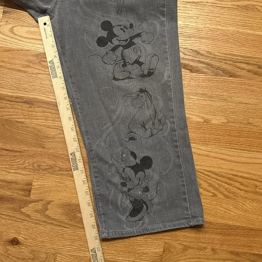 Disney Store Denim Jeans Capri Mickey Minnie Tinkerbell Alice Eeyore Cleo sz 14 - Picture 9 of 9